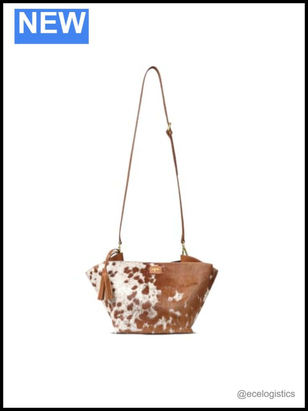 Genuine Hair-on Cowhide Tassel Handbag Full-Grain Leather Shoulder Bag